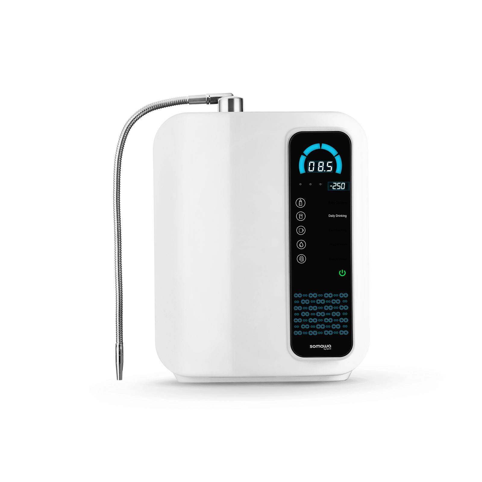 SOMAWA Amara NXT — white countertop ionizer with pH display