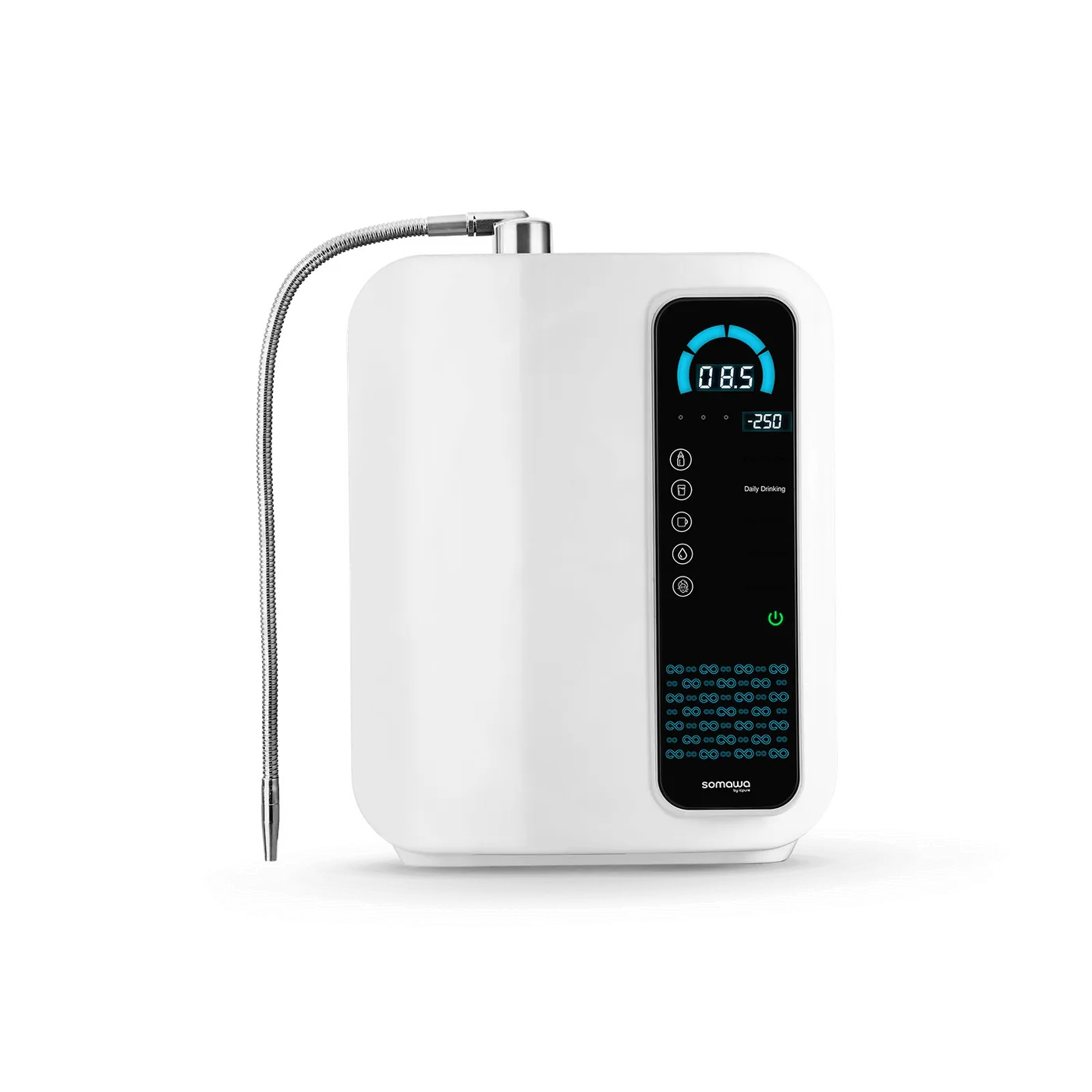 SOMAWA Amara NXT — pearl white countertop ionizer with pH display