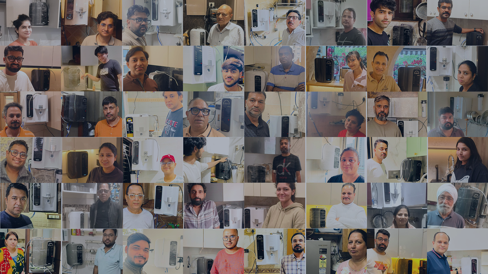 SOMAWA customers across India — families with their ionizers