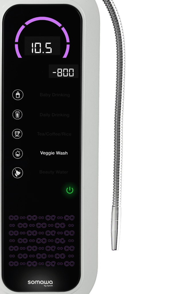 Somawa Amara pH 10.5 alkaline water bottle, providing strong alkaline hydration for wellness and detoxification