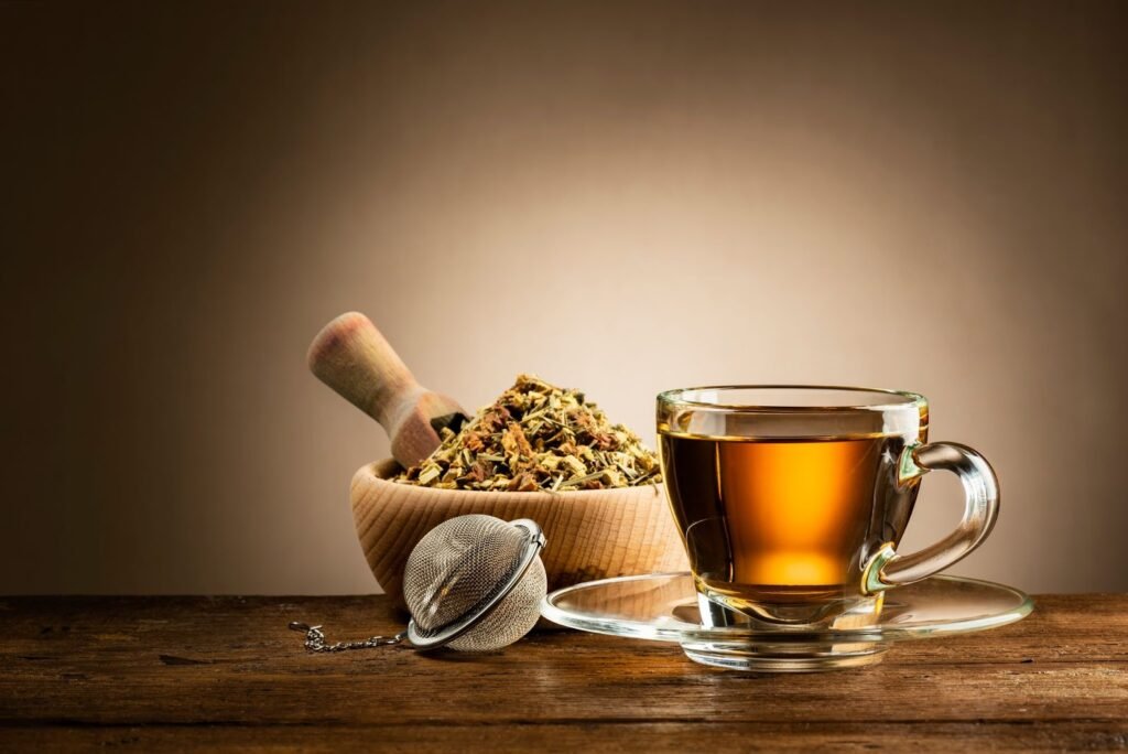 A vibrant assortment of alkaline teas, showcasing the enhanced antioxidant-rich beverages prepared using alkaline water, highlighting their potential health benefits.